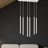 SELTER 6-lichts hanglamp - Wit frame hanglamp met buisvorm - afbeelding 7