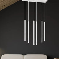 SELTER 6-lichts hanglamp - Wit frame hanglamp met buisvorm - afbeelding 7