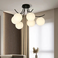 BOSTON 6-lichts plafondlamp - Wit glas plafondlamp met ronde bol - afbeelding 8