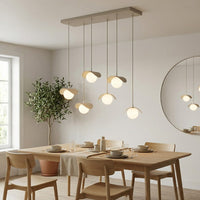 Ritual hanglamp wit glas 6-lichts mokka hanglamp met lampenkap - afbeelding 10
