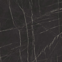 Ovale Eettafel Zwart Marmerlook 240x120 cm