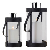 Bondi lantaarn van staal en glas 2 stuks - zwart - Ø12 × 24 cm - Ø12 × H24 cm - Mooier Thuis