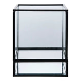 Hurricane windlicht van glas en metaal - zwart - 12 × 12 × 15 cm - L12 × B12 × H15 cm - Mooier Thuis