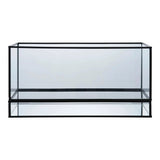 Windlicht van glas en metaal - zwart - 30 × 12 × 15 cm - L30 × B12 × H15 cm - Mooier Thuis