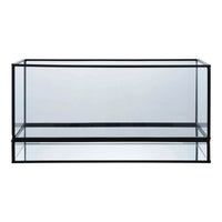Windlicht van glas en metaal - zwart - 30 × 12 × 15 cm - Mooier Thuis