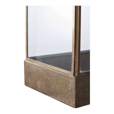 Manali lantaarn van glas en metaal - antieke messinglook - 25 × 15 × 36 cm