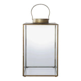 Mohali lantaarn van glas en metaal - antiek messing-look - Ø24 × 42 cm - beige - Mooier Thuis