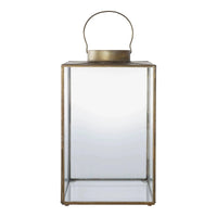 Mohali lantaarn van glas en metaal - antiek messing-look - Ø24 × 42 cm - Mooier Thuis