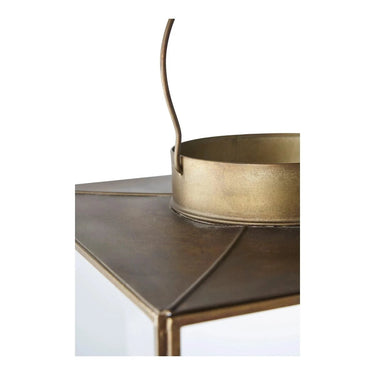 Mohali lantaarn van glas en metaal - antiek messing-look - Ø24 × 42 cm