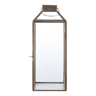 Mysore lantaarn van glas en metaal - antiek messing - Ø13 × 35 cm