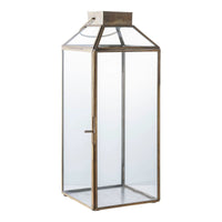 House of Nordic Mysore lantaarn van glas en metaal - antiek messing - Ø13 × 35 cm