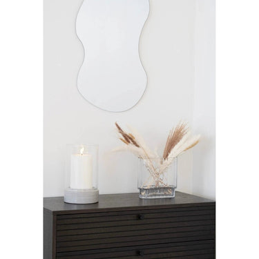 Hurricane windlicht van keramiek en glas - grijs - 255 × 16 cm