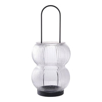 Lucena lantaarn van glas en metaal - zwart - Ø16 × 36 cm - Mooier Thuis