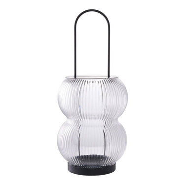 Lucena lantaarn van glas en metaal - zwart - Ø16 × 36 cm