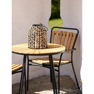 Pinto lantaarn van polyrattan en waterhyacint - naturel/zwart - Ø24 × 28 cm