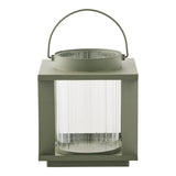 Lohals lantaarn van glas en metaal - groen - 18 × 18 × 205 cm - L18 × B18 × H20,5 cm - Mooier Thuis