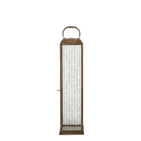 Herslev lantaarn van glas en metaal - antieke messinglook - 12 × 12 × 49 cm - Mooier Thuis