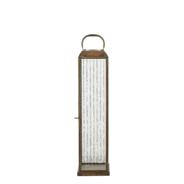 Herslev lantaarn van glas en metaal - antieke messinglook - 12 × 12 × 49 cm
