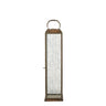 Herslev lantaarn van glas en metaal - antieke messinglook - 12 × 12 × 49 cm - brons - Mooier Thuis