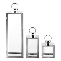 Pota Lantaarns Zilverlook Set van 3