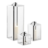 Pota Lantaarns Zilverlook Set van 3