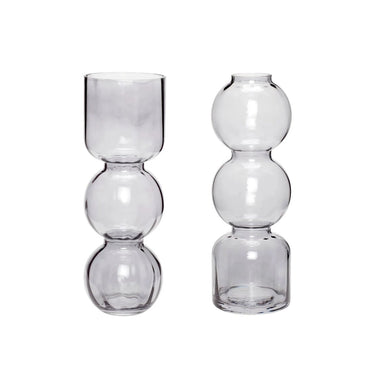 Set van 2 grijze ronde vazen