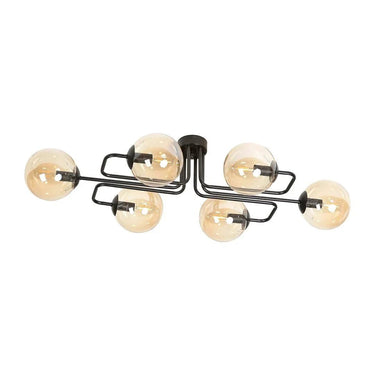 BRENDI 6A 6-lichts plafondlamp - Amber glas