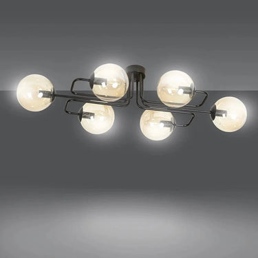 BRENDI 6A 6-lichts plafondlamp - Amber glas