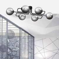 BRANDY 6-lichts plafondlamp - Smoked glas plafondlamp met ronde bol - afbeelding 7