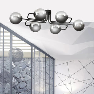 BRANDY 6-light ceiling lamp - Smoked glass