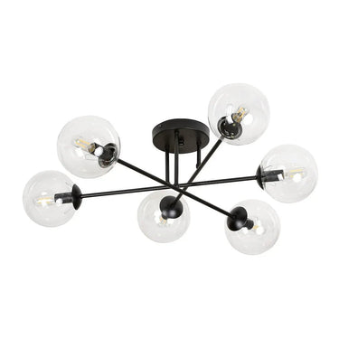 BRANDY 6B 6-lichts plafondlamp - Helder glas