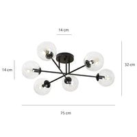 Emibig BRANDY 6B 6-lichts plafondlamp - Helder glas - Mooier Thuis