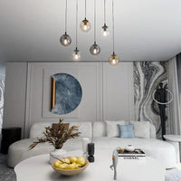 Emibig COSMO 6-lichts hanglamp - Mix glazen kappen - Mooier Thuis