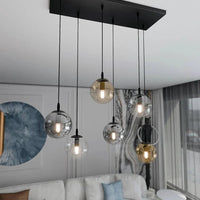 COSMO 6-lichts hanglamp - Mix glazen kappen - afbeelding 2