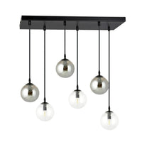 Emibig COSMO 6-lichts hanglamp - Smoked glas en helder