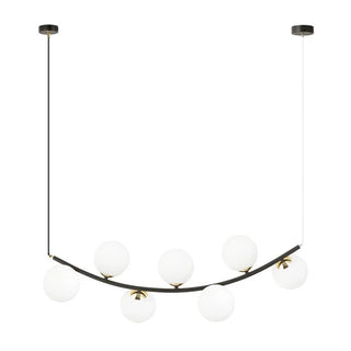 RITZ 7-lichts hanglamp - Wit glas - Zwart frame - Mooier Thuis