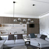 RITZ 7-lichts hanglamp - Smoked glas hanglamp met ronde bol - sfeervol in een Modern interieur