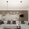 RITZ 7-lichts hanglamp - Helder glas hanglamp met ronde bol - 95 cm breed