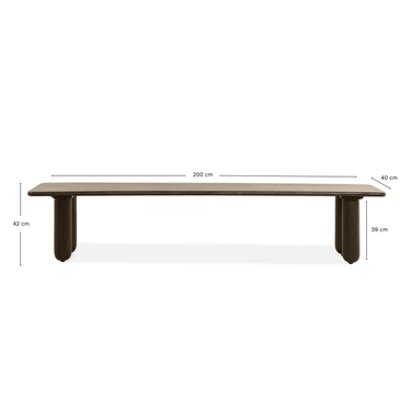 Eetbank Rondo - 200cm Donkerbruin