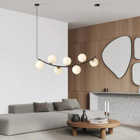 RITZ 7-lichts hanglamp - Wit glas - Zwart frame - afbeelding 2