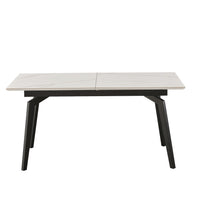 VENUS Uitschuifbare Eettafel Wit Marmer 160-200x90 cm