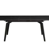 VENUS Uitschuifbare Eettafel Zwart Marmer 160-200x90 cm