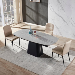 RICK Uitschuifbare Eettafel Grijs Marmer 160-240x90 cm