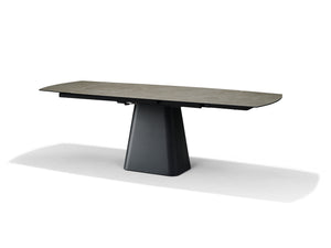 RICK Uitschuifbare Eettafel Taupe Glas-keramiek 160-240x90 cm