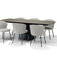 RICK Uitschuifbare Eettafel Taupe Glas-keramiek 160-240x90 cm