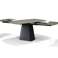 RICK Uitschuifbare Eettafel Taupe Glas-keramiek 160-240x90 cm