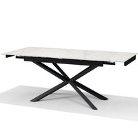 RENO Uitschuifbare Eettafel Wit Marmer 136-196x90 cm