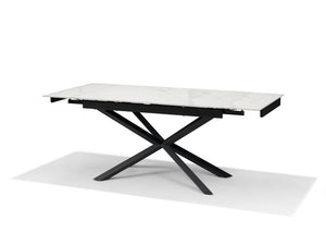 RENO Uitschuifbare Eettafel Wit Marmer 136-196x90 cm