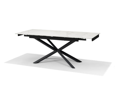 RENO Uitschuifbare Eettafel Wit Marmer 136-196x90 cm