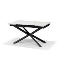 RENO Uitschuifbare Eettafel Wit Marmer 136-196x90 cm